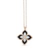 PRINCESS FLOWER PENDANT WITH DIAMONDS AND BLACK JADE