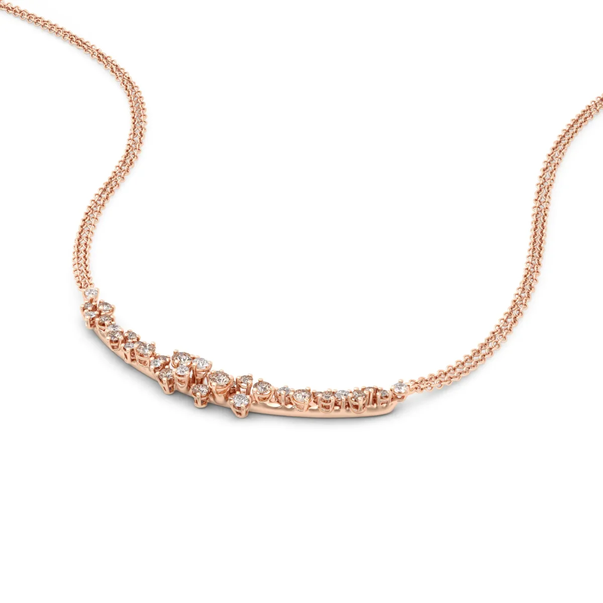 Mimosa Necklace Pink Gold With Diamond