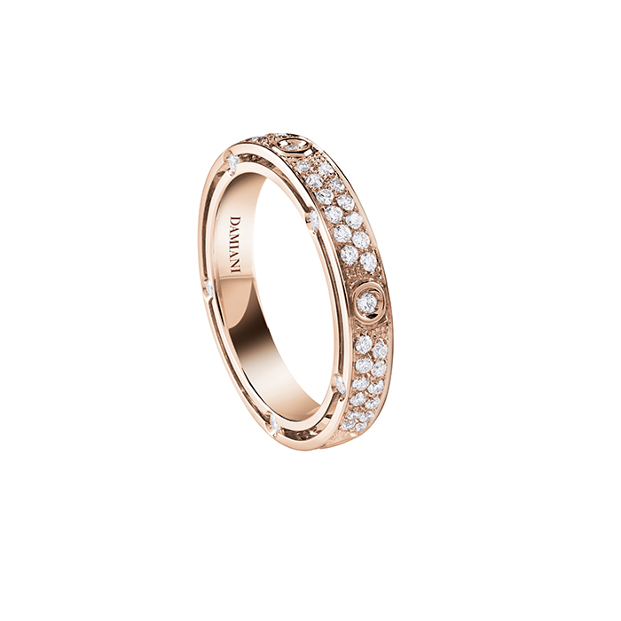 D.Side Ring Pink Gold With Diamond