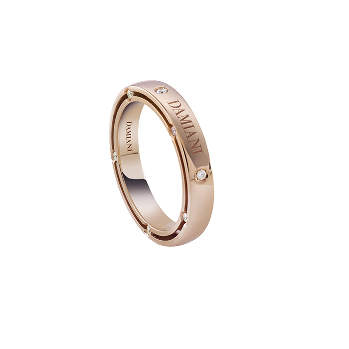 D.Side Ring Pink Gold With Diamond