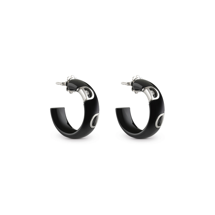 D.Icon Earrings White Gold With Ceramic and Diamond