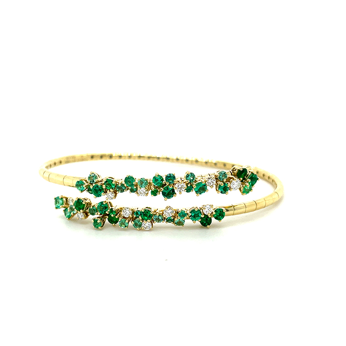 Mimosa Bracelet White Gold With Diamond and Emerald